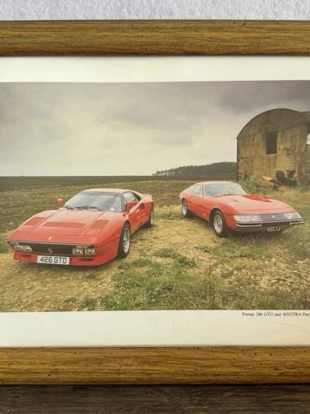 Vintage 80s Ferrari 288 GTO Daytona Framed Print Wall Art